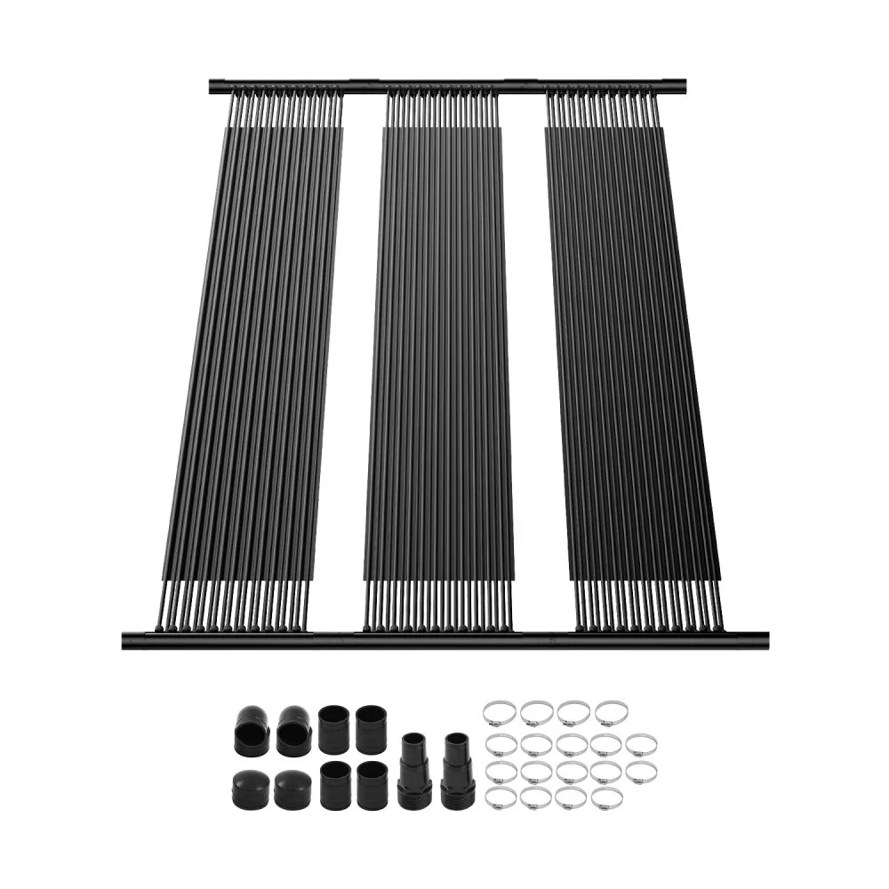 VEVOR Solar Pool Heater, 4 x 10 ft HDPE Pool Heating System - Durable & Weather-Proof, with Complete Accessories, Universal Solar Pool Panel–Raises Water Temperature, for Aboveground & Inground Pool