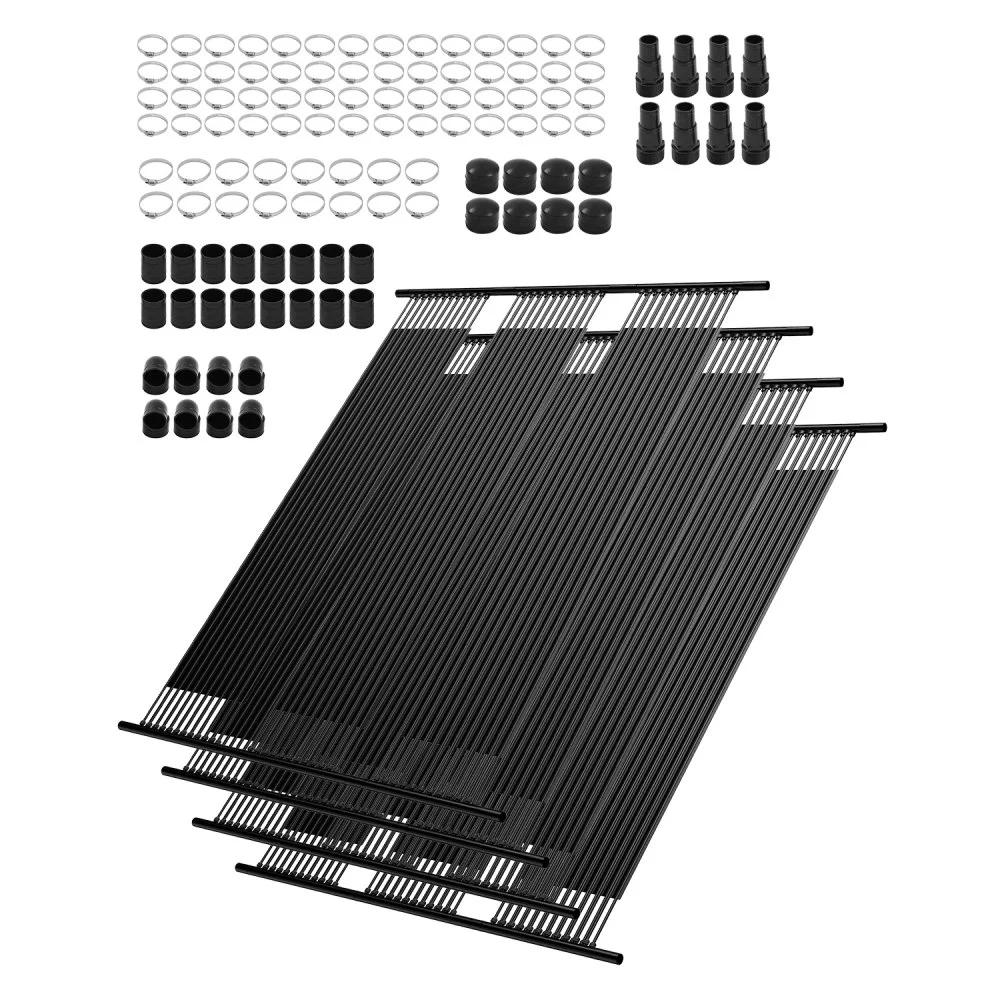 VEVOR Solar Pool Heater, 4 x 10 ft HDPE Solar Pool Panel( 4 Pcs) - Durable & Weather-Proof, with Complete Accessories, Universal Solar Pool Panel–Raises Water Temperature, Aboveground & Inground Pool