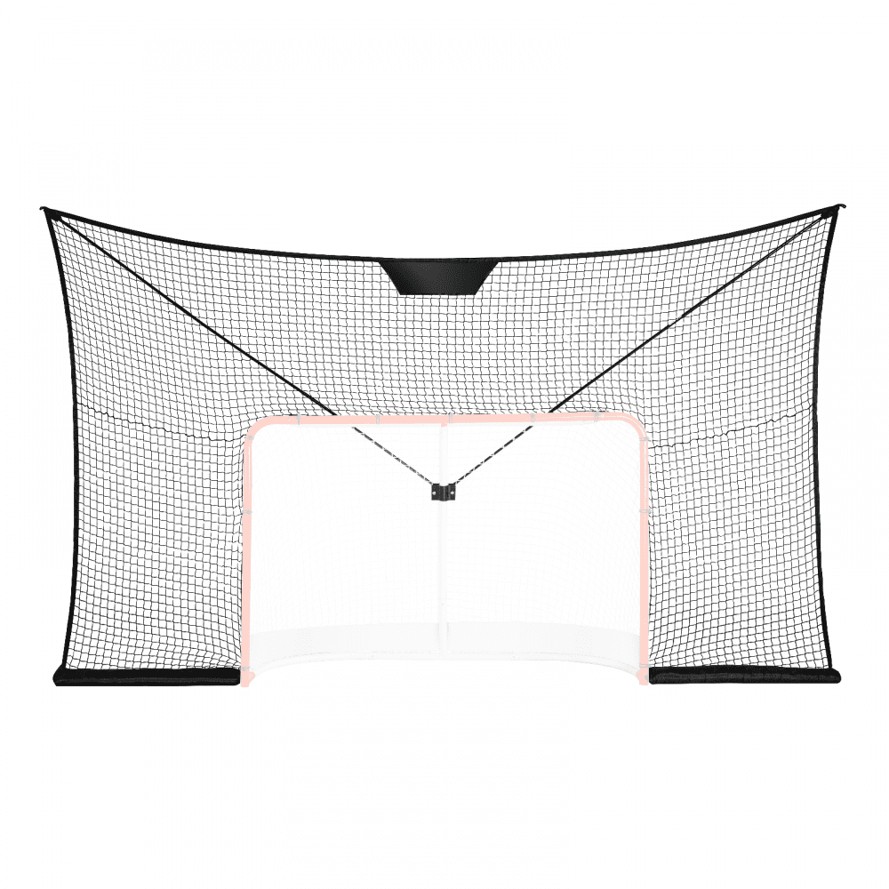 VEVOR Hockey Goal Backstop Net, Street Hockey Sports Backstop Netting, Portable Indoor Outdoor Hockey Training Net, 12x7 FT Large Size Target Net, Easy Assemble, Black (Goal Frame Not Included)