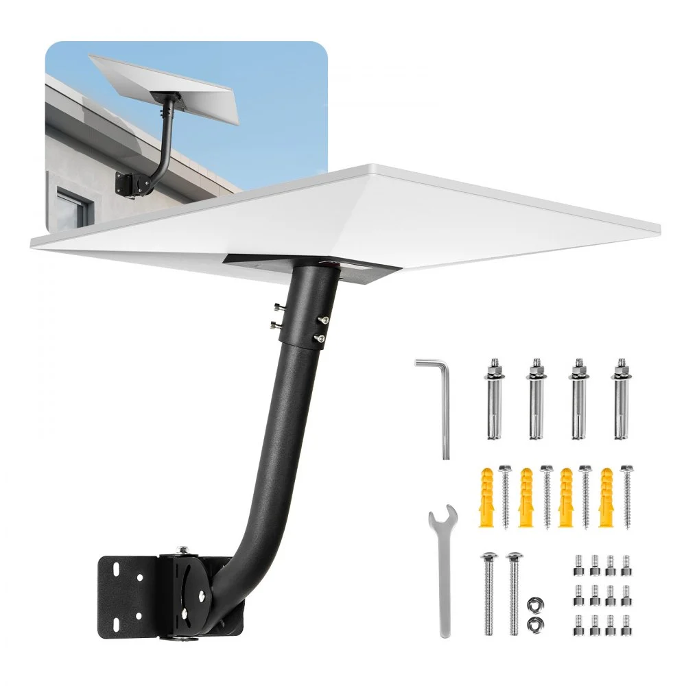 VEVOR Starlink Gen 3 Mount, Adjustable Angle Wall Mounting Standard Gen 3 Pipe Kit, Heavy-Duty Steel Long Starlink Pole Adapter, Compatible with Gen3 and V3, Easy to Assembly, Black