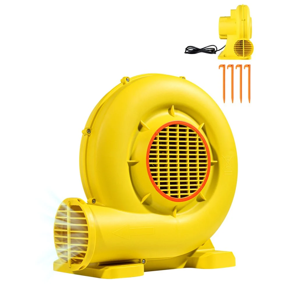 VEVOR Inflatable Blower, 680&750W, 1.0HP Bounce House Blower, Pump Commercial Air Blower for Inflatables, 3400RPM Bouncy Castle Electric Air Blower Fan Perfect for Bounce House, Waterslides, Yellow