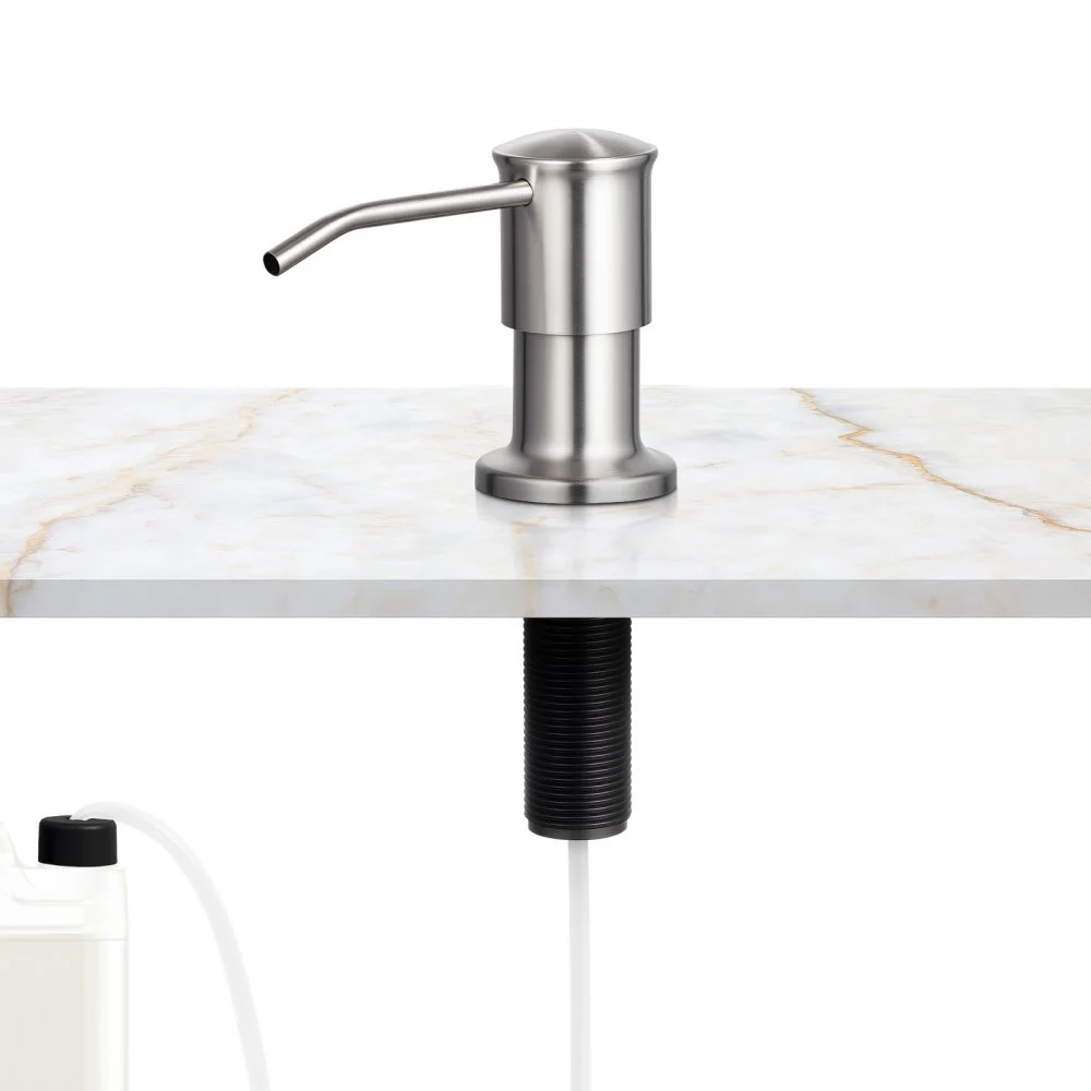 VEVOR Soap Dispenser for Kitchen Sink, Stainless Steel Built in Sink Soap Dispenser with 47" Extension Tube Kit, Countertop Dish Soap-Dispenser with 360° Rotation Pump Head, for Kitchen Bathroom