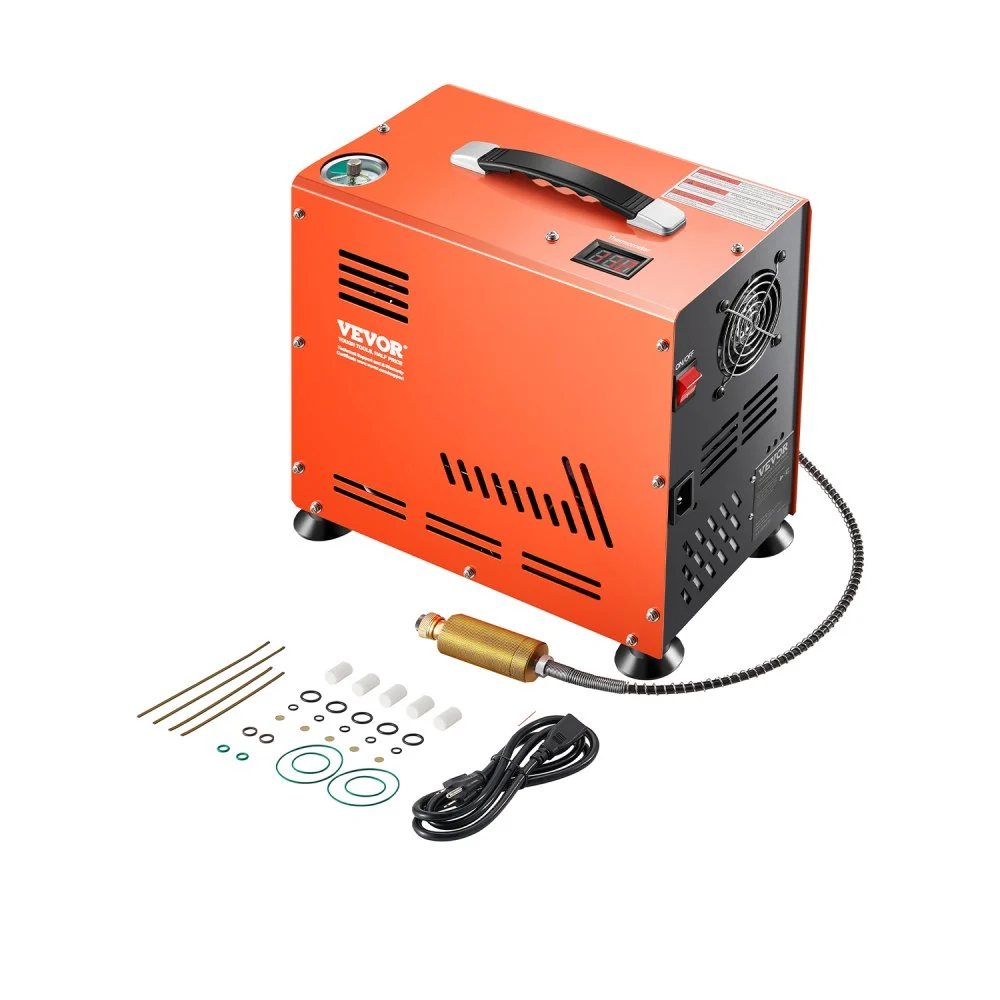 Summer Sale
VEVOR PCP Air Compressor, 800W Dual-Cylinder PCP Airgun Compressor 4500PSI/30Mpa with Built-in Fan Cooling System, Auto-Stop | Oil Free Paintball Tank Compressor for Air Rifle, Scuba Diving Bottle