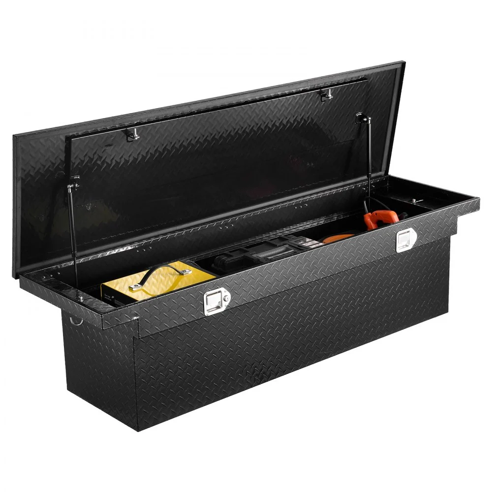 Clearance
VEVOR Crossover Truck Tool Box, 71x27x18 In, Heavy Duty Aluminum Toolbox with Diamond Texture, Pick Up Truck Bed RV Trailer Toolbox, Waterproof Storage Organizer with Lock, Keys, Side Handles, Black