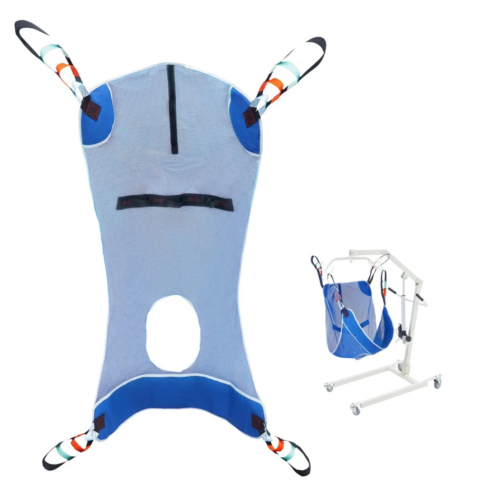 Clearance
VEVOR Full Body Patient Lift Sling & Commode Opening, Patient Lift Medical Sling for Safe Bathing, Toileting, Polyester Patient Aid Commode Sling for Elderly Disabled Bedridden, 600LBS (Large Size)