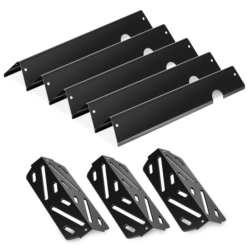 VEVOR Flavorizer Bars and Heat Deflectors, 17 in Grill Replacement Part, for Weber Genesis ll 310 315 335 340, E/S 325s, ES/SX 325s, E/S 335, EX/SX/EPX-335 Grills, Porcelain-enameled Steel, 8 Pack