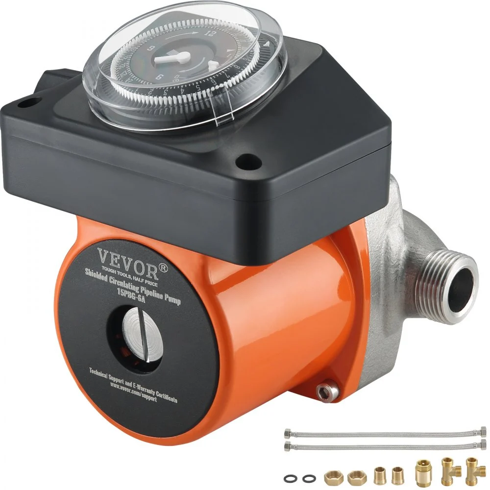 VEVOR Hot Water Recirculating Pump, 100W Water Circulator Pump, Auto Start/Close Ultra-silent Stainless Steel Head Circulation, for Electric Water Heater System/Facuet/Showerhead Circulation