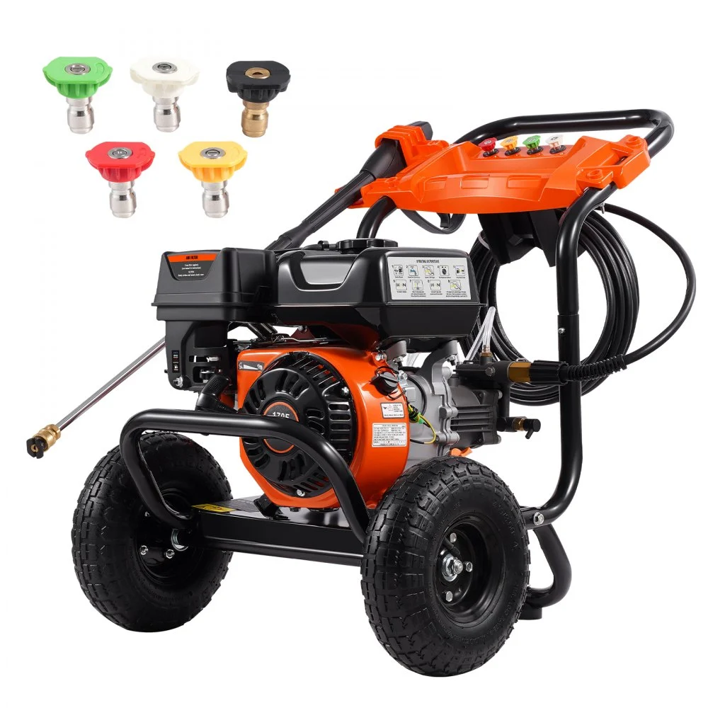 Summer Sale
VEVOR Gas Pressure Washer, 3500 PSI 2.6 GPM, Gas Powered Pressure Washer with Aluminum Pump, Spray Gun and Extension Wand, 5 Nozzle Set, for Cars, Fences, Homes, Driveways, Patios, Furniture, Horizontal