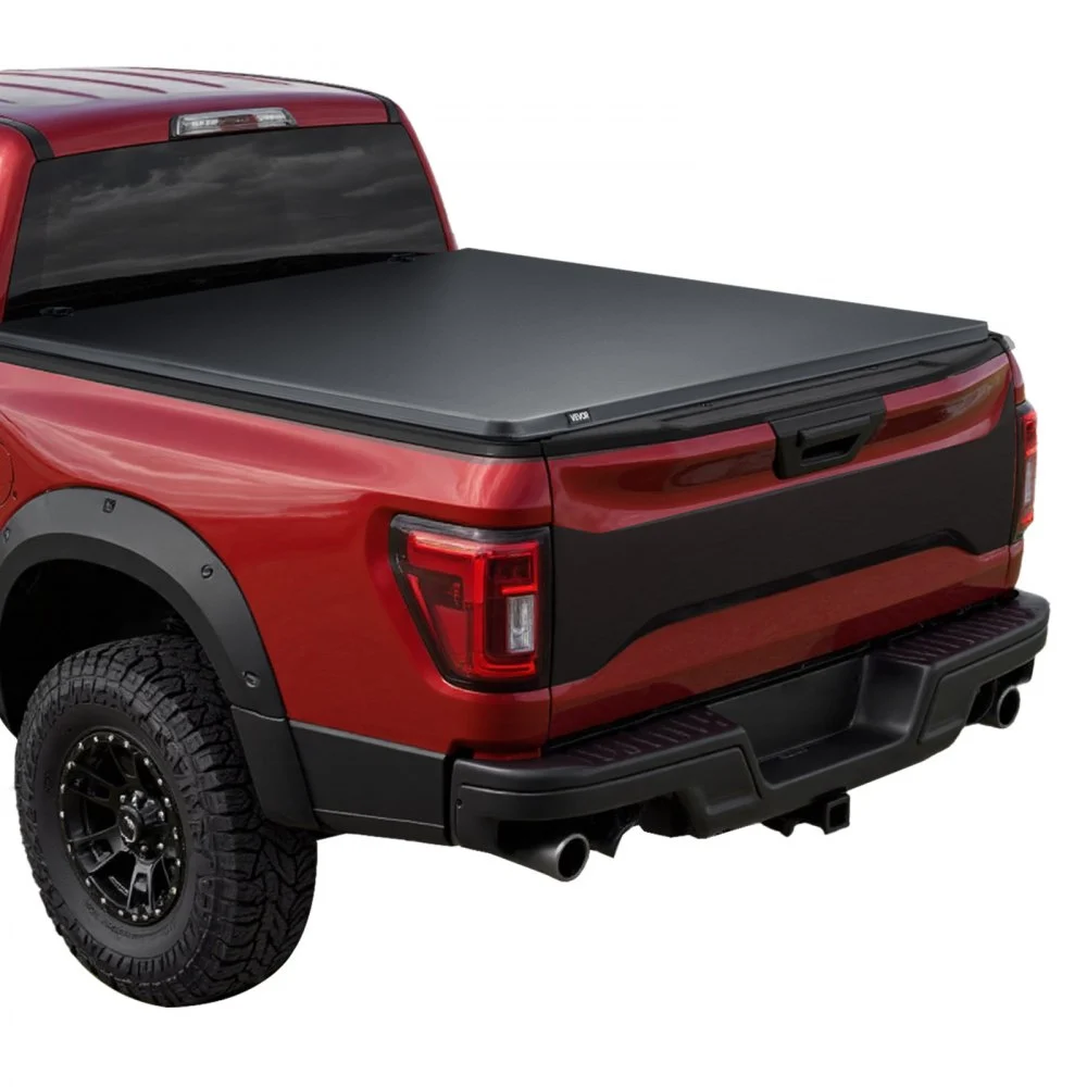 VEVOR Soft Roll-Up Truck Bed Tonneau Cover, Compatible with 2017-2026 Honda Ridgeline, Fits 5 ft (5 ft 4 in/64 in) Bed, Triple-Layer Heavy-Duty PVC Tonneau Cover with Three Aluminum Alloy Support Bars
