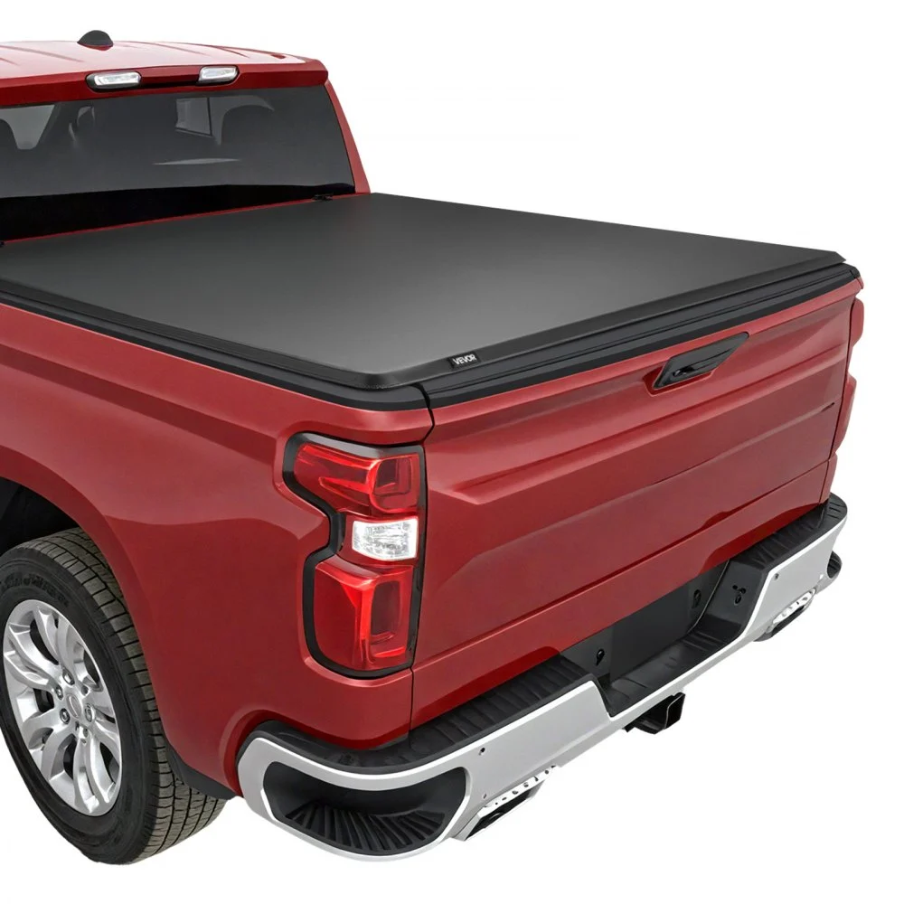 VEVOR Soft Roll-Up Truck Bed Tonneau Cover, Compatible with 2019-2026 Chevy Silverado/GMC Sierra 1500 New Body, Fits 5.8 ft (5 ft 9 in/69.3 in) Bed, PVC Tonneau Cover with Aluminum Alloy Support Bars