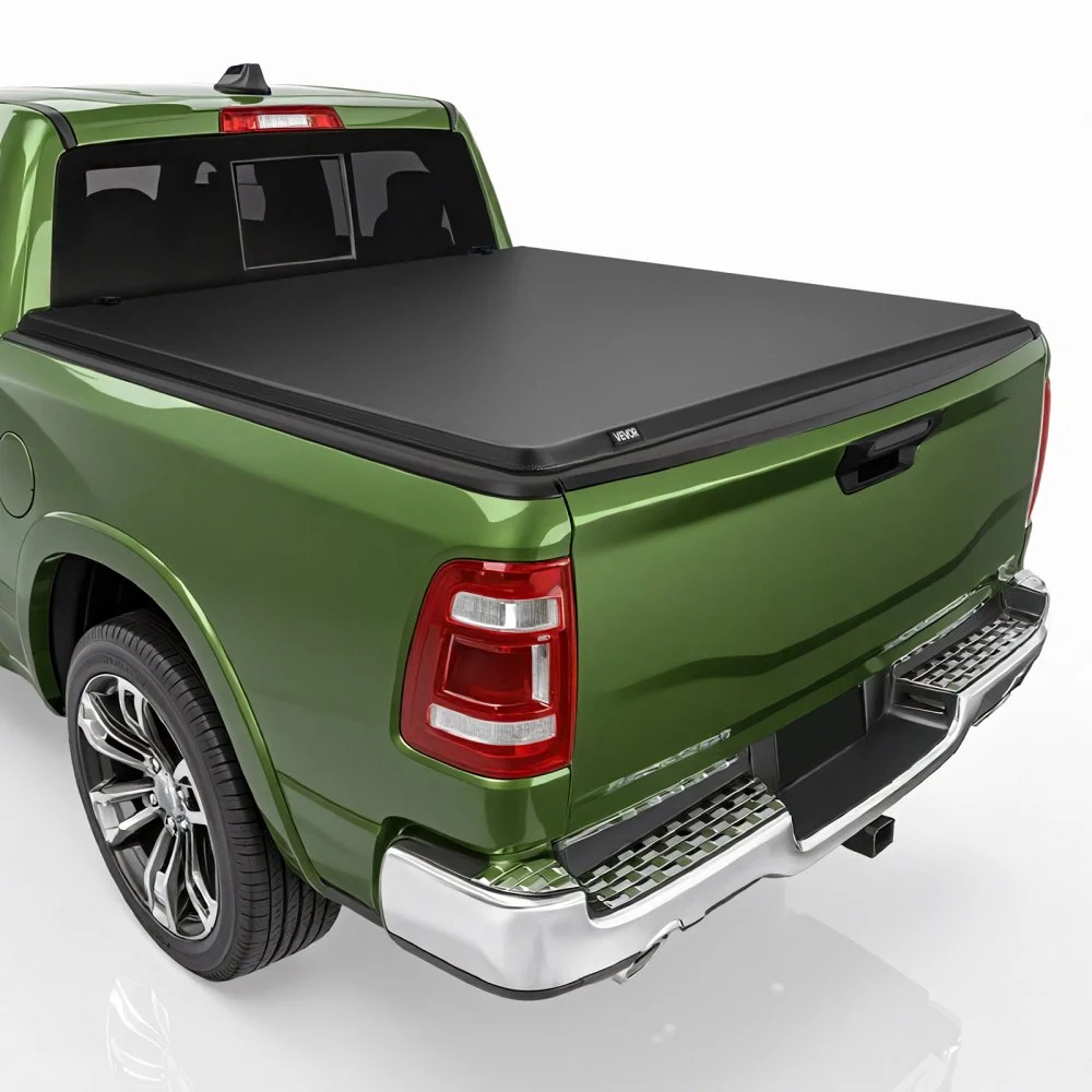 VEVOR Soft Roll-Up Truck Bed Tonneau Cover, Compatible with 2019-2026 Ram 1500 New Body, Fits 5.7 ft (5 ft 7 in/67 in) Bed Without Rambox or Split Tailgate, PVC Tonneau Cover with Aluminum Alloy Bars