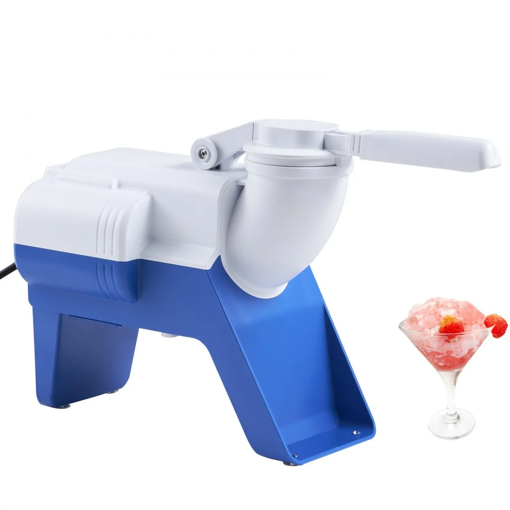 VEVOR Ice Crushers Machine, 176lbs Per Hour Electric Snow Cone Maker with 2 Blades, Shaved Ice Machine with Cover and Bowl, 220W Ice Shaver Machine for Margaritas, Home and Commercial Use, White