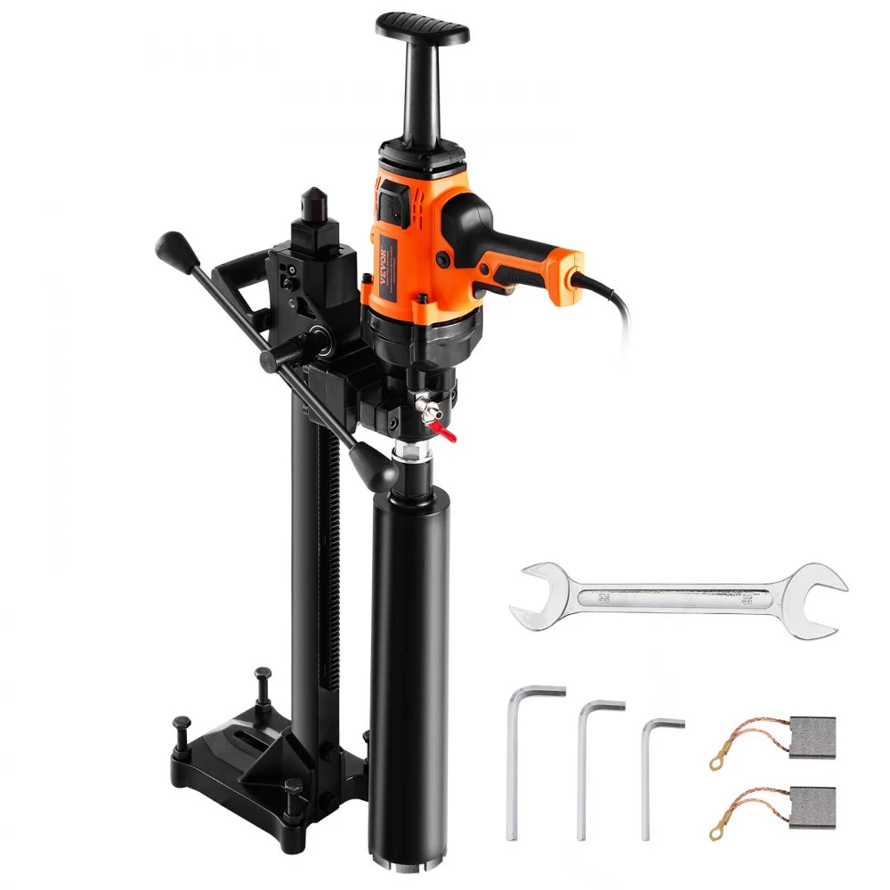Summer Sale
VEVOR Core Drill Machine, 0.8-6.3in Drilling Diameter Handheld Diamond Core Drill Rig with Stand and Core Drill Bit, 2000W Rugged Concrete Core Drill, Wet and Dry Use, For Concrete, Brick, Marble