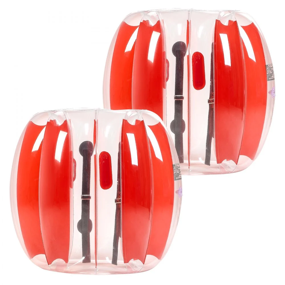 VEVOR Inflatable Bumper Balls 2-Pack, 3FT/0.9M Body Sumo Zorb Ball, Durable Thick PVC Human Hamster Bubble Knocker for Outdoor Sports Team Gaming Play, Bopper Toy for Playground Yard Park, Red Stripes