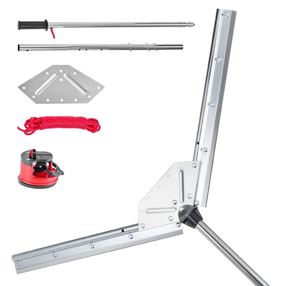VEVOR Lake Weed Cutter, Pond Aquatic Plant Cutting Tool with 37 in Max. Cut Width, Sharp and Heavy-Duty Steel Blades, Pond Rake with 30 ft Throw Rope, for Cattail, Phragmites, Lilly Pads & Chara