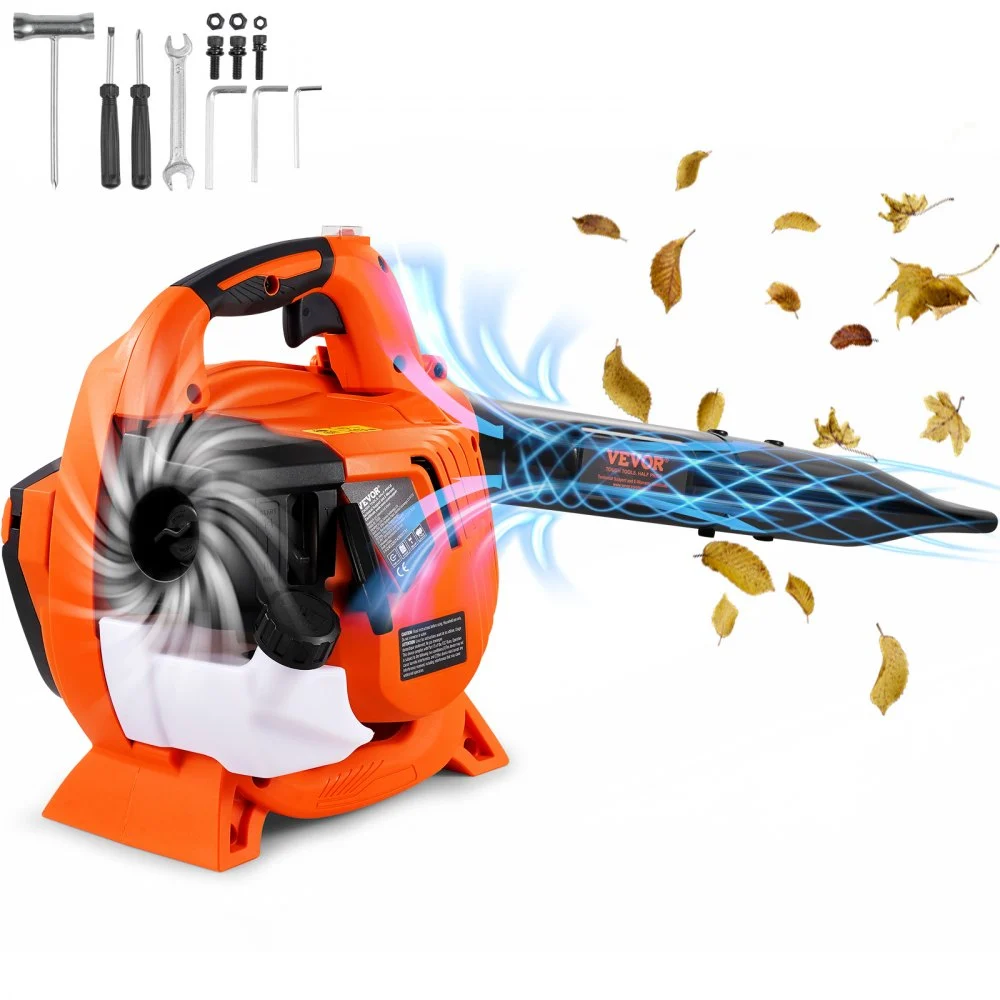 VEVOR Leaf Blower, 26CC 2-Cycle Handheld Leaf Blower with A Fuel Tank, 2-in-1 Blower 425CFM Air Volume 156MPH Speed, Ideal for Lawn Care, Leaf Cleaning, and Snow Removal