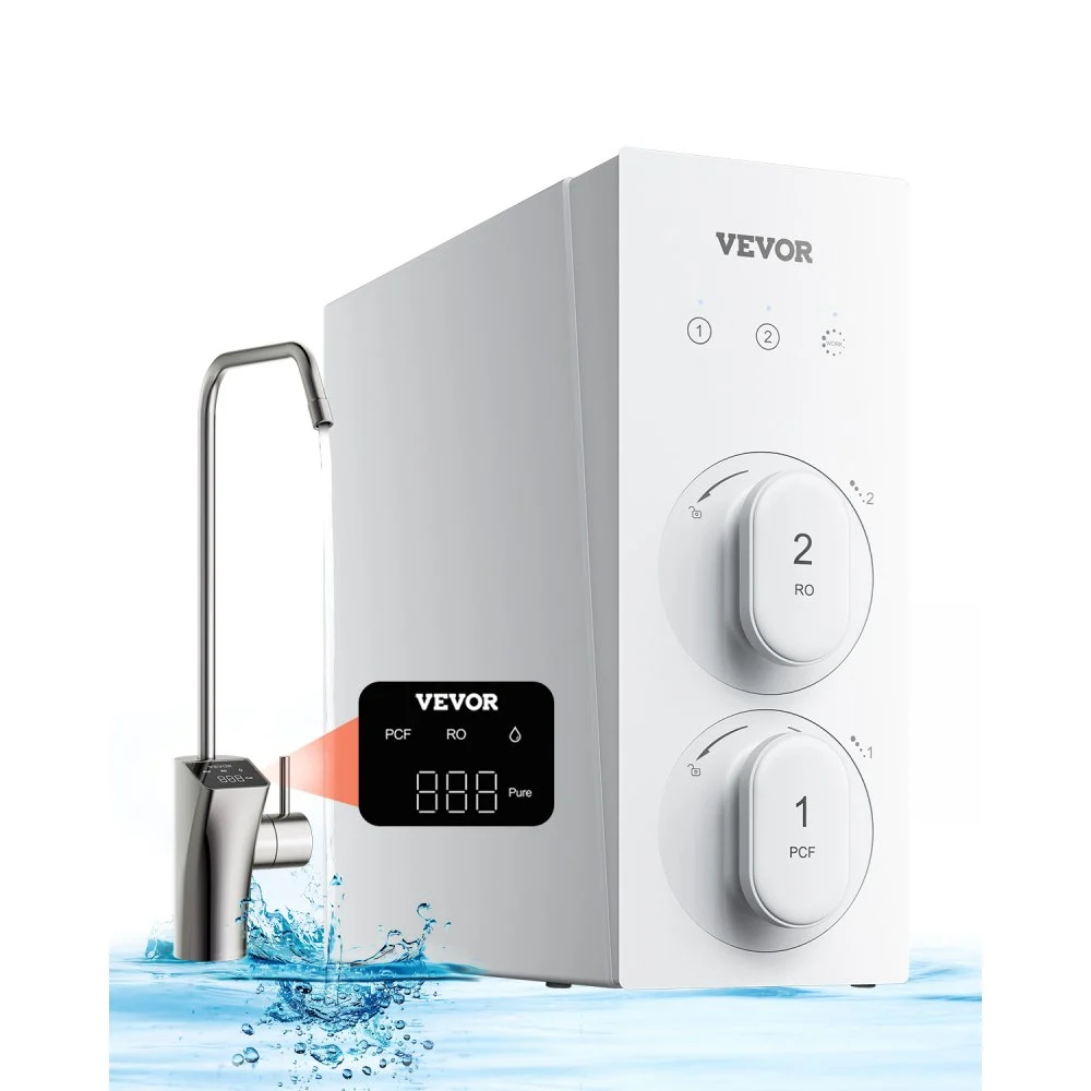 Summer Sale

        
               VEVOR Reverse Osmosis System, 800 GPD 8-stage Tankless Reverse Osmosis Water Filter, Under Sink Water Filtration System with Smart Display Faucet, 2:1 Pure to Drain Ratio