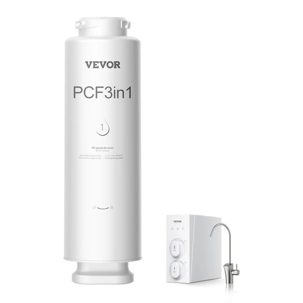 VEVOR PCF Replace Filter, 6-layer PCF Composite Water Filter Replacement, PCF Composite Filter, Reduces Chlorine & Odor, Compatible with Under Sink Water Filter System SS-001, SS-003 & SS-005