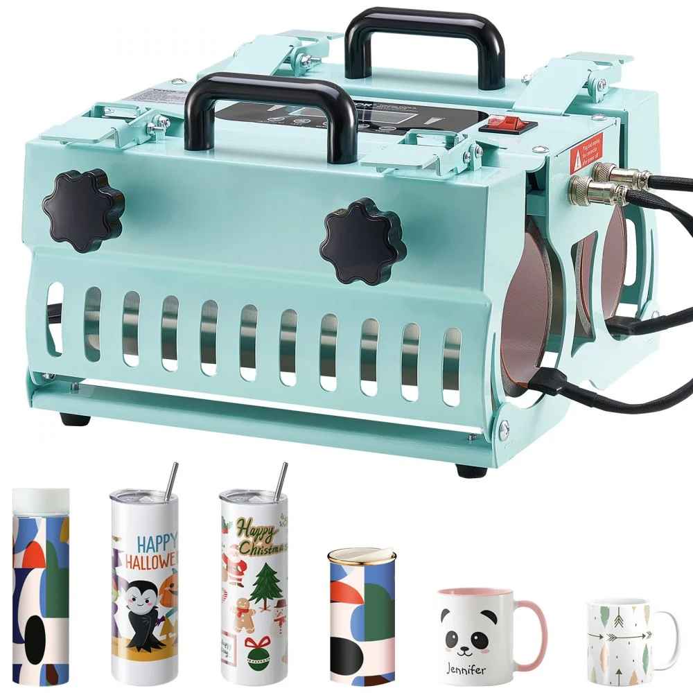 VEVOR Tumbler Heat Press Machine, 2 Station Heaters, 11-30oz Mug Press, Heat Up Fast and Even, Tumbler Press with Dual Independent Display Screens, for Sublimation Tumblers, Cups, and Mugs