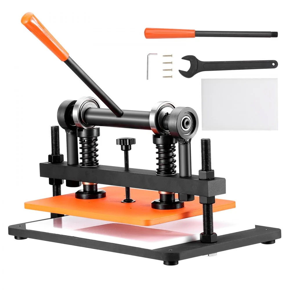 Summer Sale
VEVOR Leather Cutting Machine, 14.2 x 10.2 in Embossing Plate Manual Die Cutter, 0.47 in Pressure Stroke Dual Guide Shafts Die Cut Machine, Leather Embossing Machine for Various of Materials