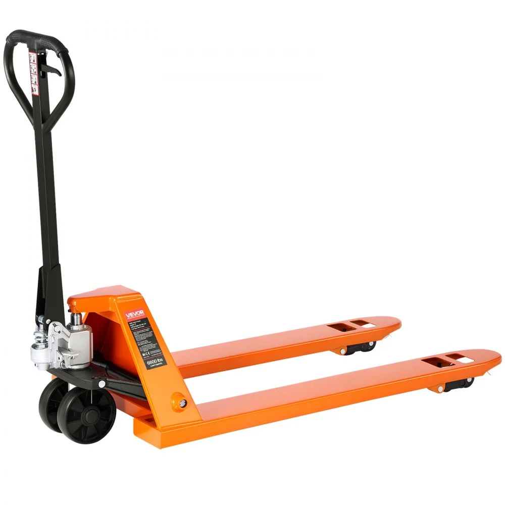 Summer Sale

        
               VEVOR Pallet Jack, 6600 lbs Load Capacity, Manual Pallet Truck with 48L x 27W Inch Forks for Material Handling, 3.35-7.1 Inch Fork Lift Height Range, Suitable for Warehouse, Supermarket, Manufacturing