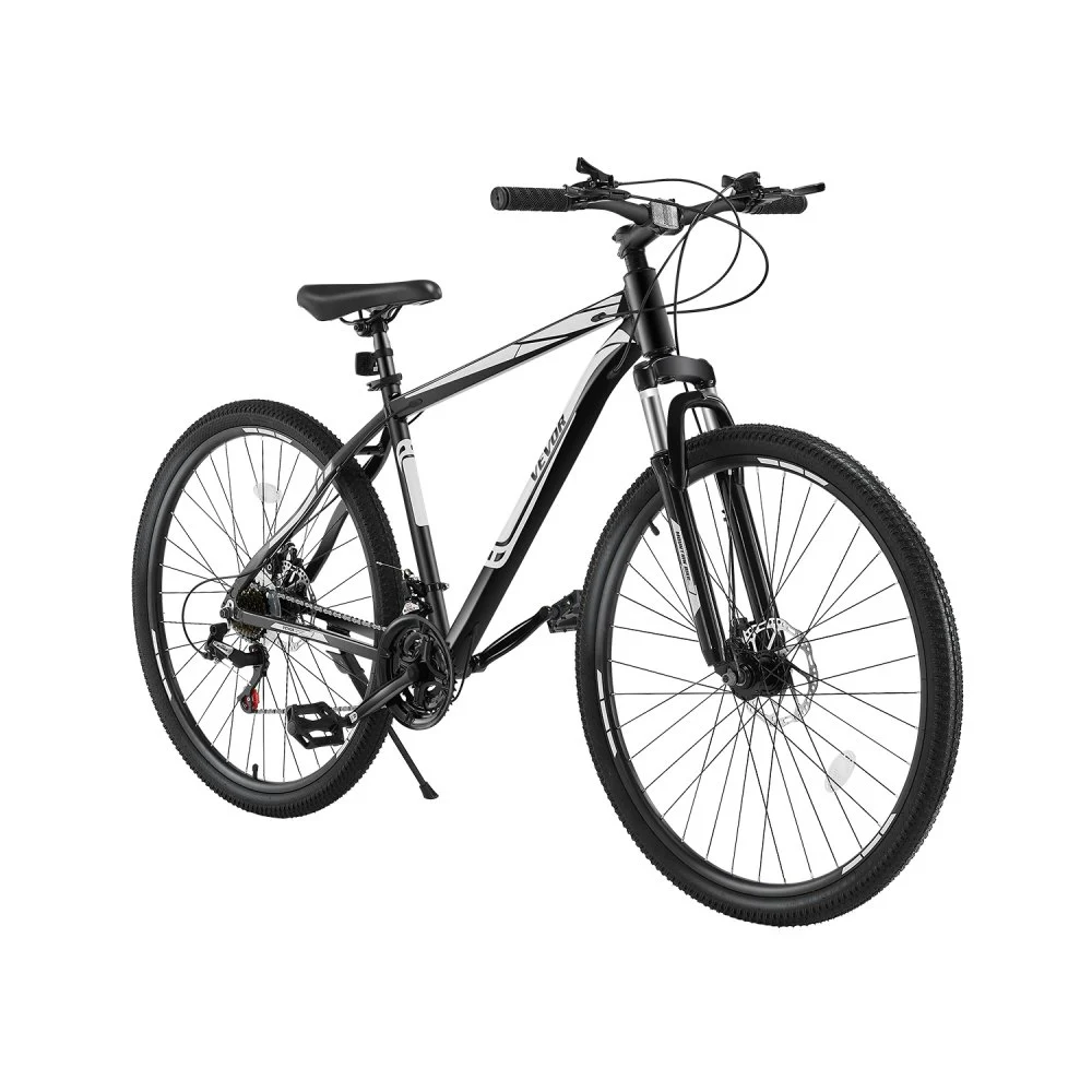 VEVOR Mountain Bike, 29 inch MTB Bicycle with Front Suspension, 21 Speeds SHIMANO Twist Shifting, Comfort Saddle, Dual Disc Brakes, Aluminum Alloy Frame, Adult Sport Cycling Bicycle for Men Women Trail Snow