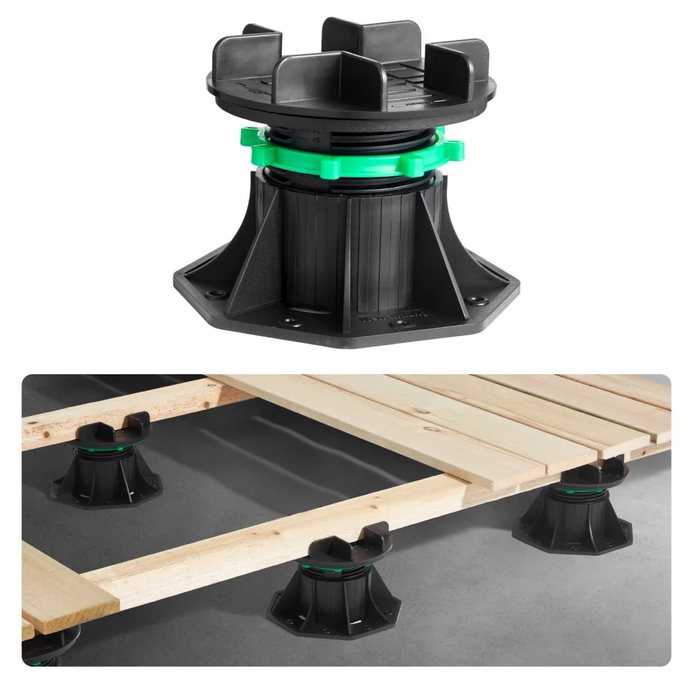 VEVOR Deck Blocks 8 PCS, 2200 lbs / 997.90 kg Load Capacity Deck Support Plastic Pedestal Paver, Raising 3.54 - 4.65 inch / 90 - 118 mm, Height Adjustable Shed Foundation Base for Wood Concrete Metal