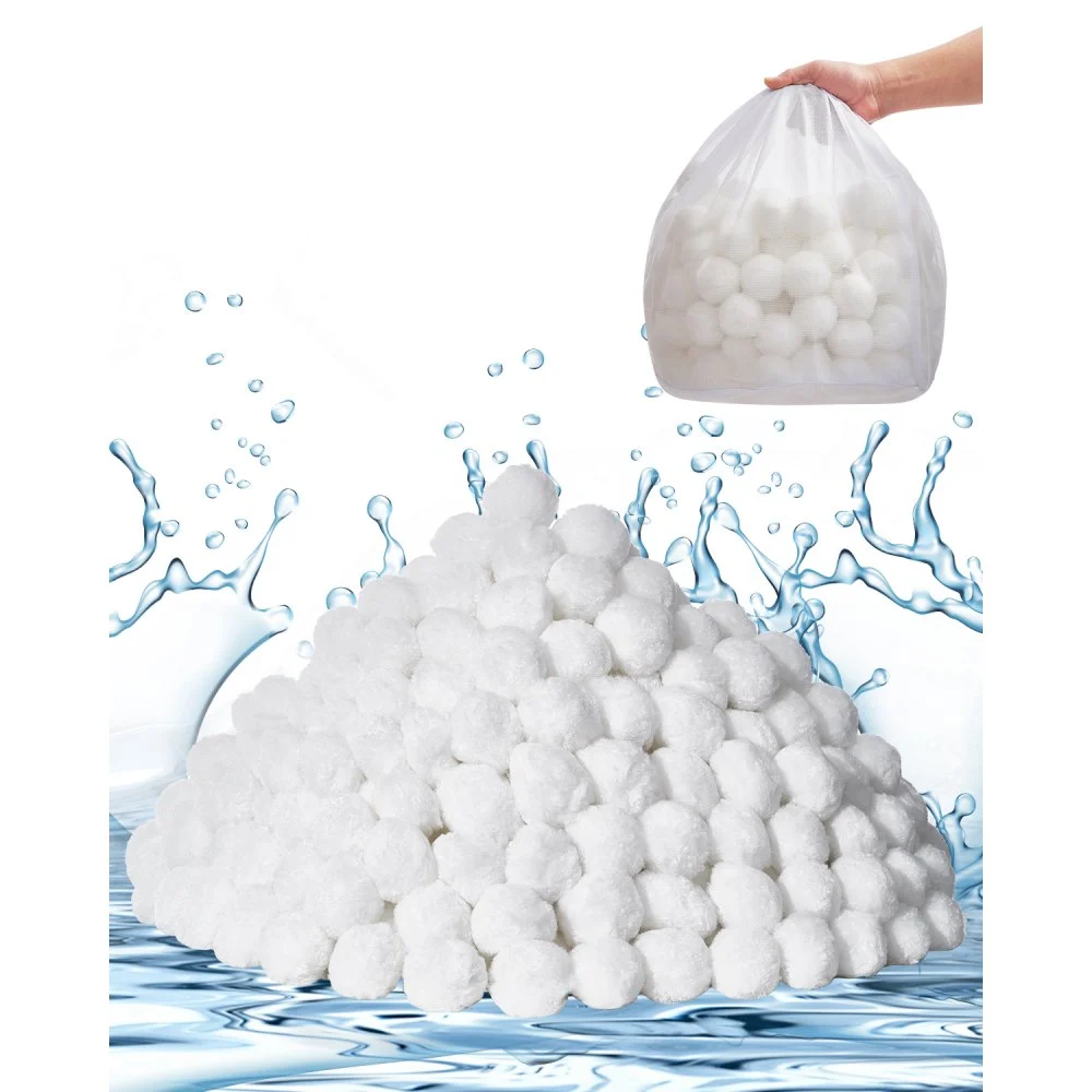 VEVOR Pool Filter Balls for Sand Filter, 4.6 lbs, Filter Balls Replace Pool Filter Sand, Reusable Polyester Fiber Filter Media Balls with Wash Bag, for Swimming Pool Above Ground Pool Aquarium Tank