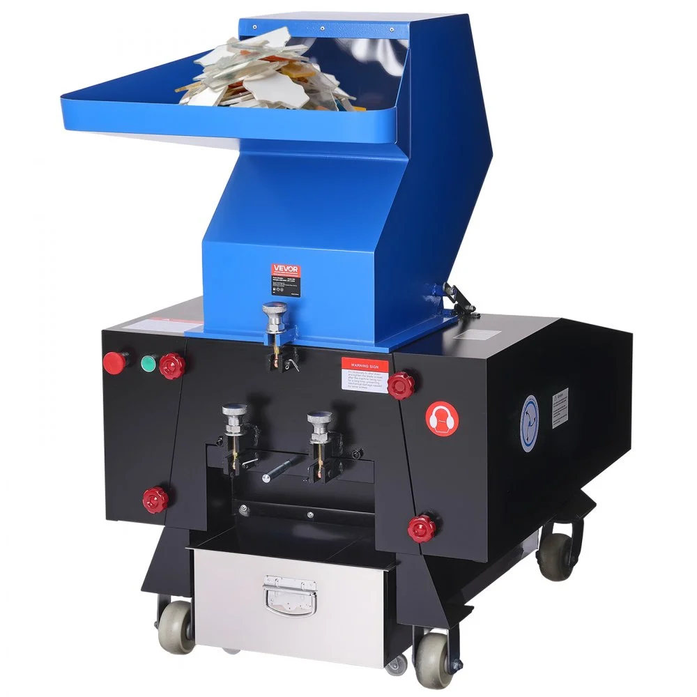 Summer Sale

        
               VEVOR Plastic Shredder Crusher, 5.5HP/4.0KW Plastic Grinder Granulator, 150-200kg/h Capacity Pulverizer Recycling Machine with Wheels, SDK-11 Blade & 8mm Mesh for PVC PTFE (220V 60Hz 3-Phase)