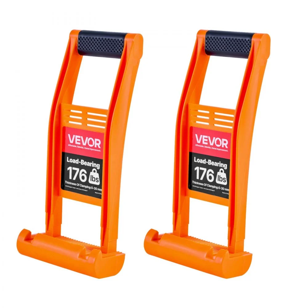 VEVOR Drywall Carrier, 2 Pack Plywood Carriers Handles, ABS Plastic Panel Carrier Tool with 176 lbs Load Bearing, Lift and Carry Panel Mover for Plywood, Drywall, Particleboard, Tempered Glass
