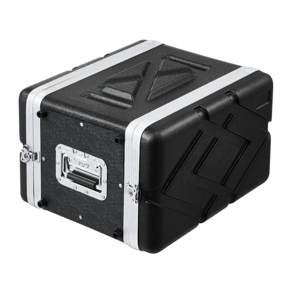 VEVOR 6U Rack Case, Standard 14 in Depth, Server Rack Cabinet with ABS Construction Handle Heavy-Duty Twist Butterfly Latches, Detachable Front & Back Panels, for Amps, Mixers, Microphone Receivers