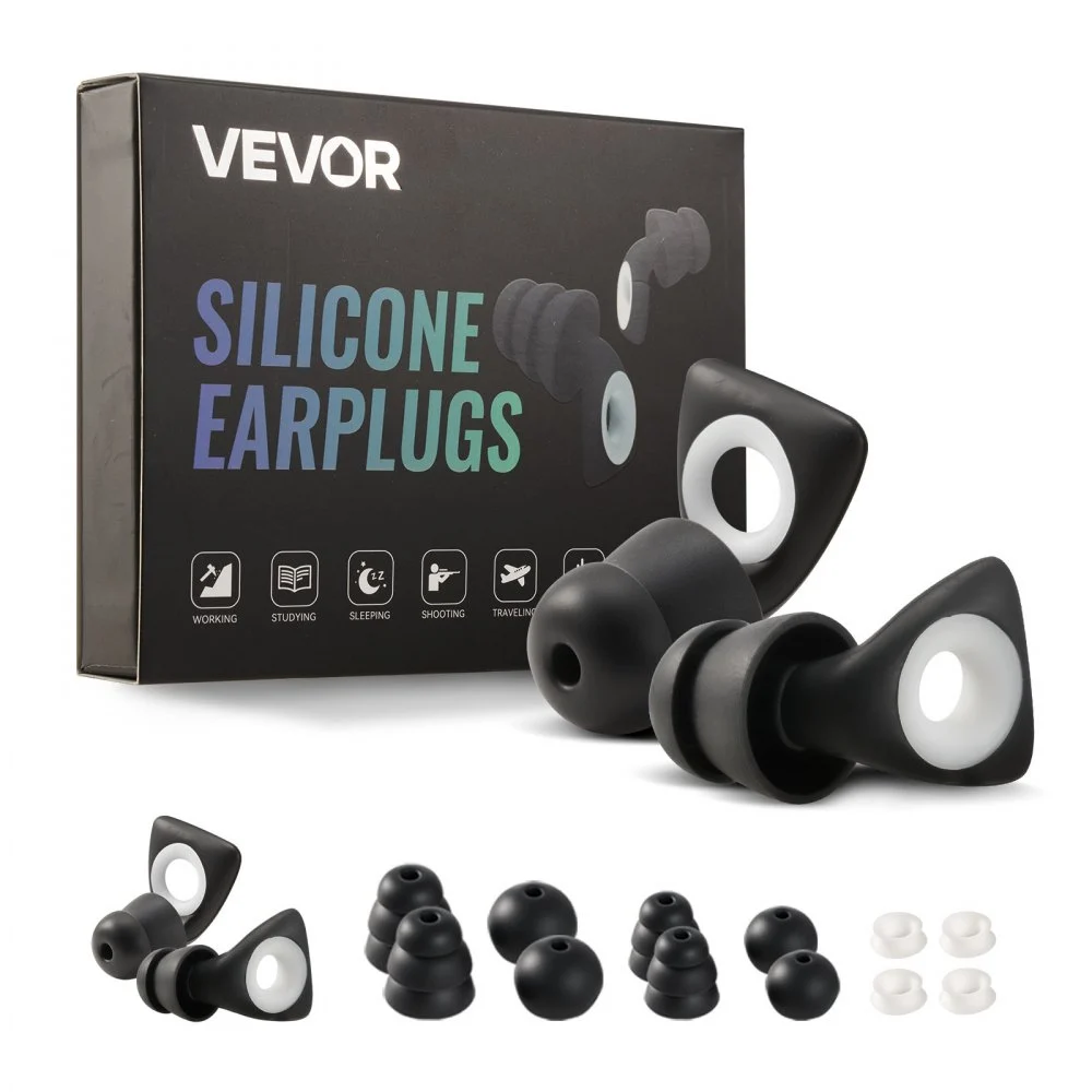 Clearance
        
               VEVOR Ear Plugs for Sleeping Noise Cancelling, NRR 25 dB Reusable High Noise Reduction  Earplugs, Flexible Silicone Soft Earplug with 12 Ear Tips in M / L, for Sleeping, Working, Studying & Traveling
