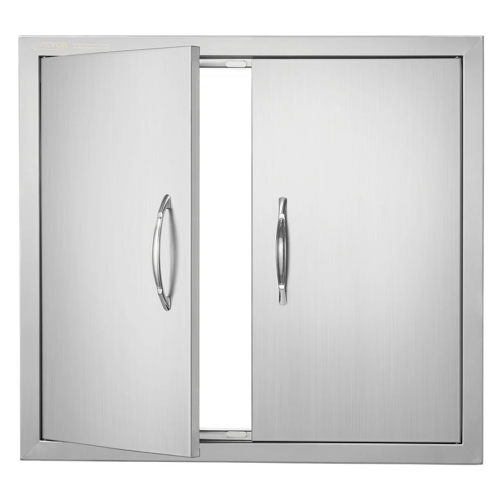 Summer Sale
VEVOR BBQ Access Door, 26W x 24H Inch Double Outdoor Kitchen Door, Stainless Steel Flush Mount Door, Wall Vertical Door with Handles, for BBQ Island, Grilling Station, Outside Cabinet