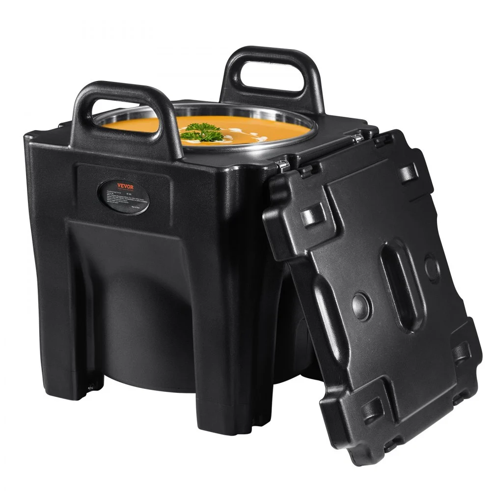 VEVOR Insulated Food Carrier, 32Qt Capacity, Stackable Catering Hot Box with Stainless Steel Barrel, Top Load LLDPE Food Warmer with Integral Handles Buckles Stationary Base, for Restaurant Canteen, B
