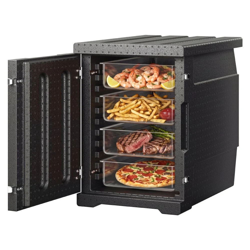 VEVOR Insulated Food Pan Carrier, 82 Qt Hot Box for Catering, LLDPE Food Box Carrier with Double Buckles, Front Loading Food Warmer for Restaurant, Canteen, etc.