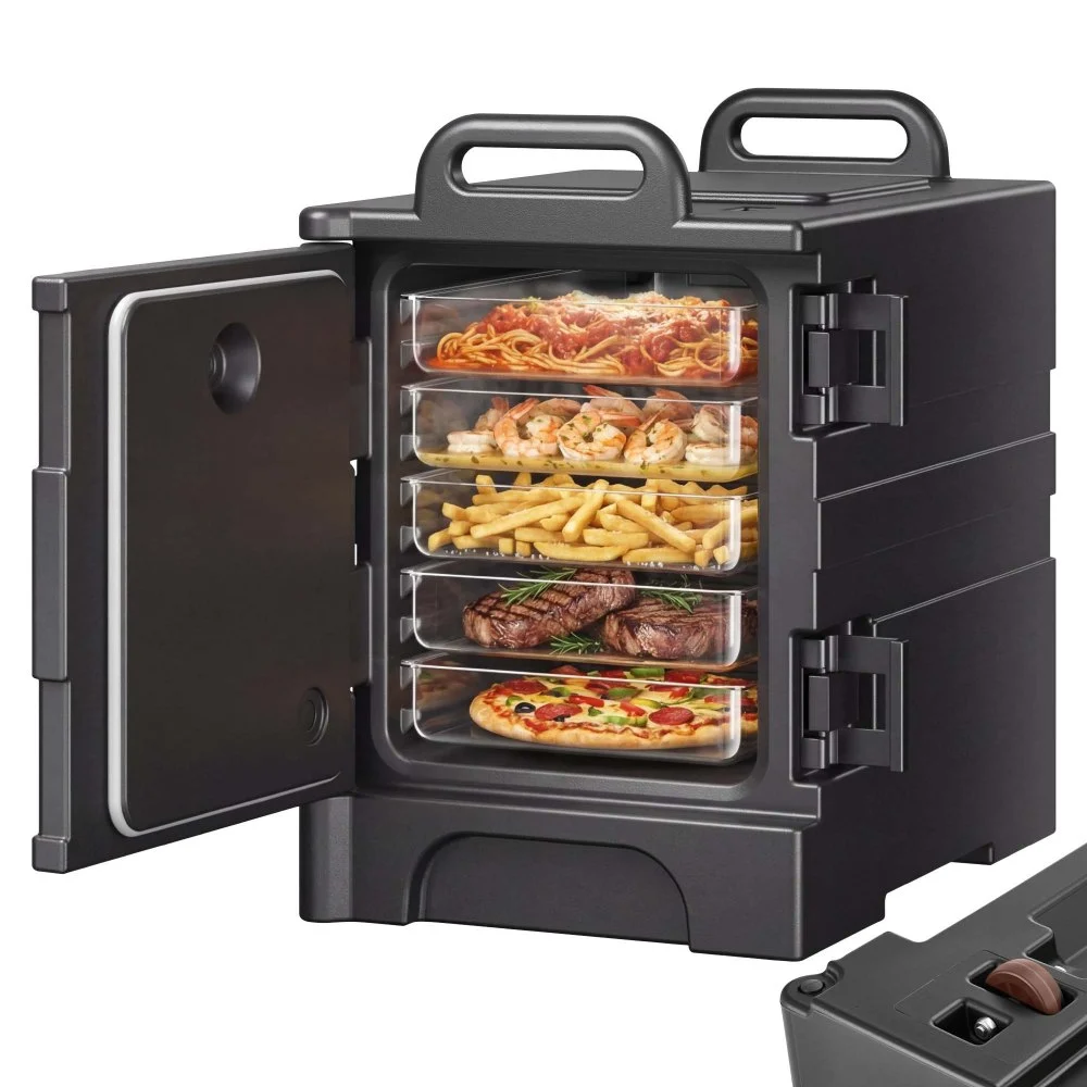 Summer Sale
VEVOR Insulated Food Pan Carrier, 81 Qt Hot Box for Catering, Food Box Carrier with Double Buckles, Front Loading Food Warmer with Handles, Stackable End Loader for Restaurant, Canteen
