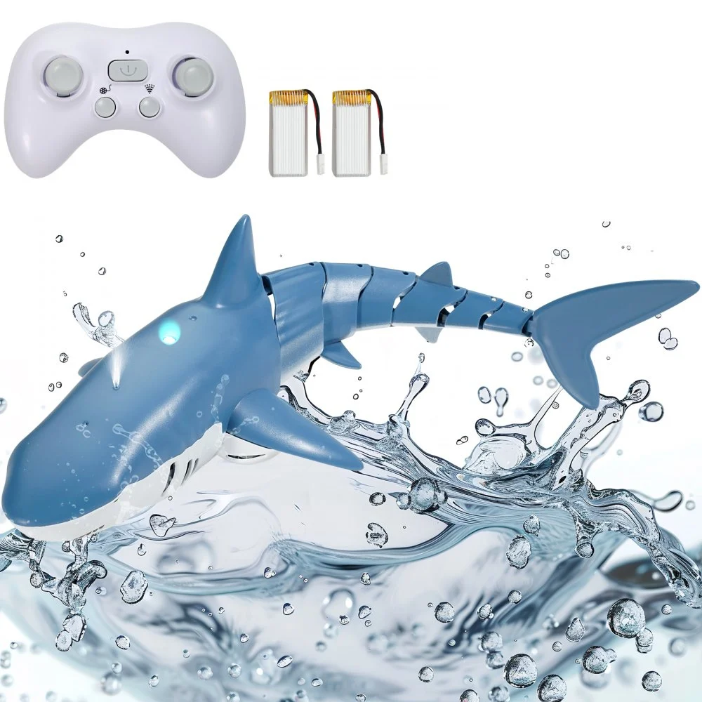 Clearance
VEVOR Remote Control Shark Toy, 2.4GHz High Simulation Shark RC Boat for Swimming Pool Bathroom, Electric RC Shark Fish Toy with 2 Batteries, Light & Spray Water Function for 6+ Year Old Boys & Girls