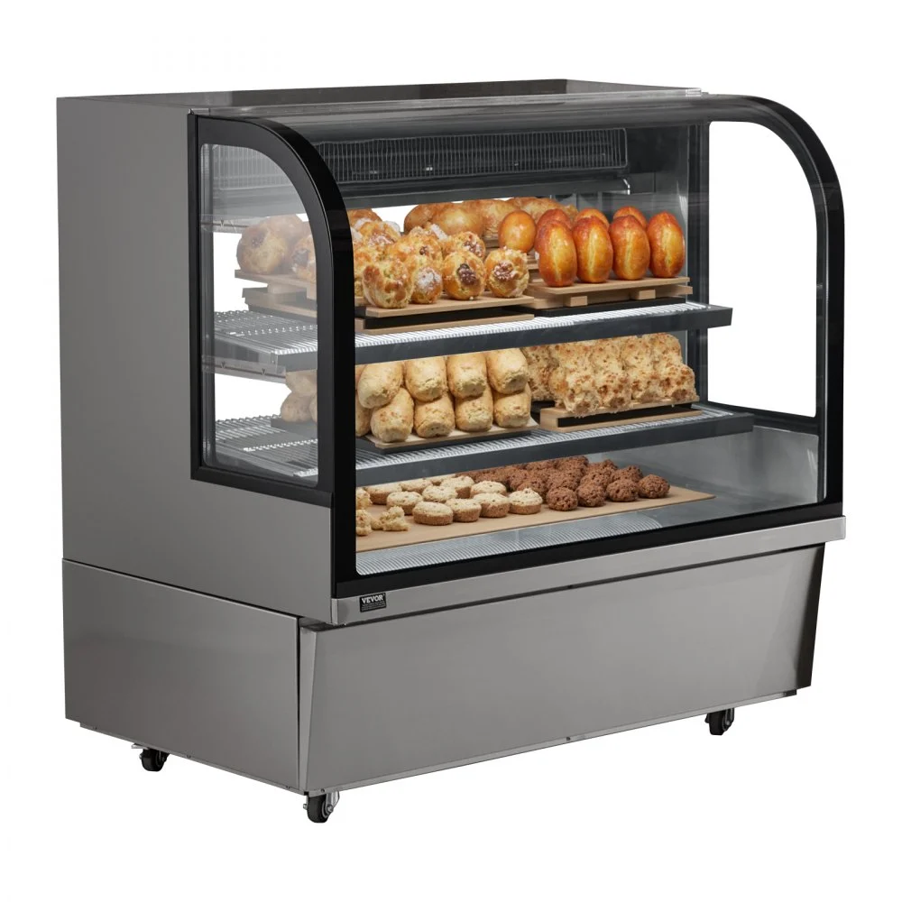 Summer Sale

        
               VEVOR Refrigerated Display Case, 18 Cu.Ft./505L Large Pastry Display Case, 2-Tier Commercial Display Refrigerator with LED Lighting, Downdraft Cooling, Movable with Casters, for Bakery