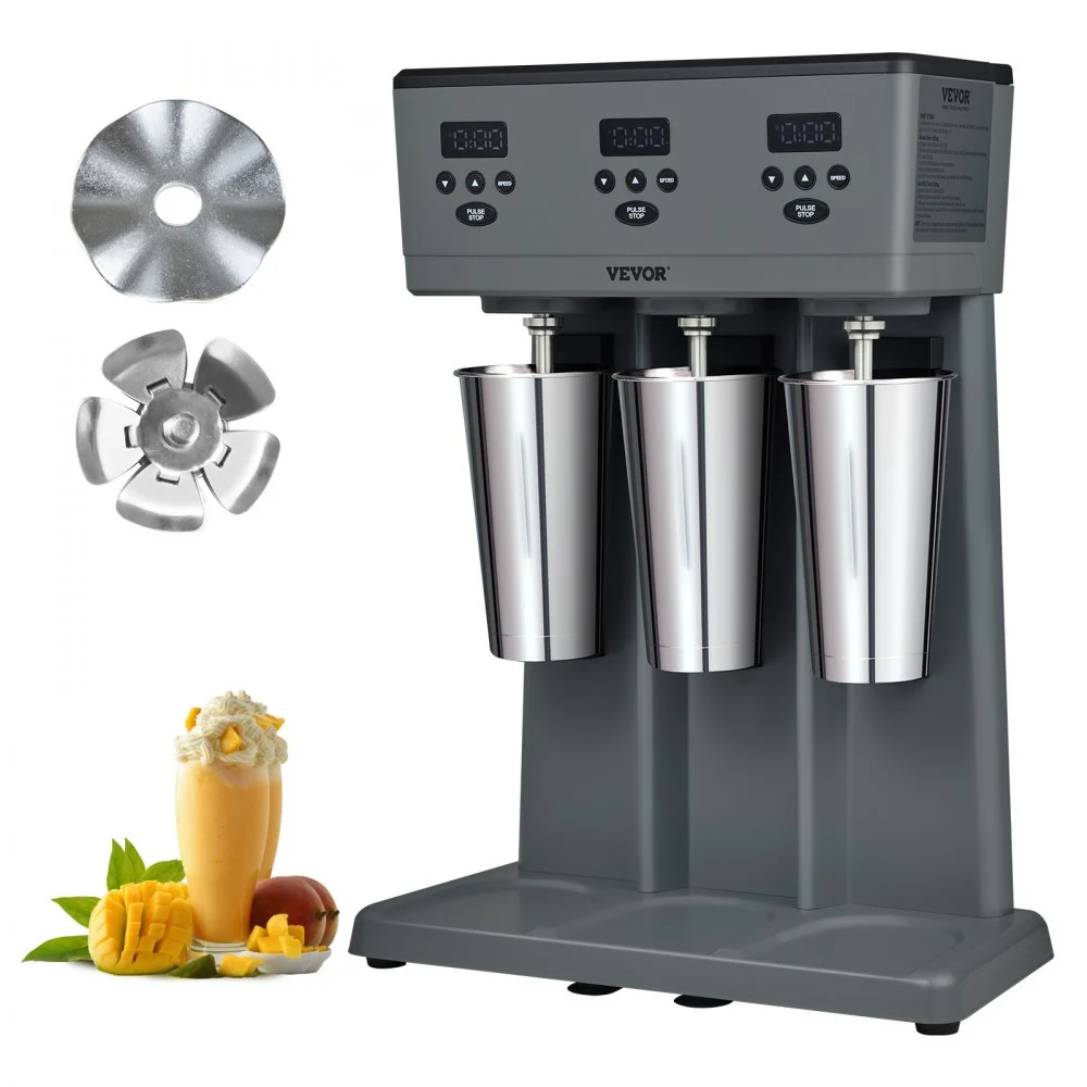 Summer Sale
VEVOR Milkshake Maker, 375W x 3 Electric Milkshake Machine, Commercial Triple Heads Drink Mixer Blender, LED Intelligent Microswitch, 3-Speed Milkshake Mixer with 3 x 820 ml Stainless Steel Cups
