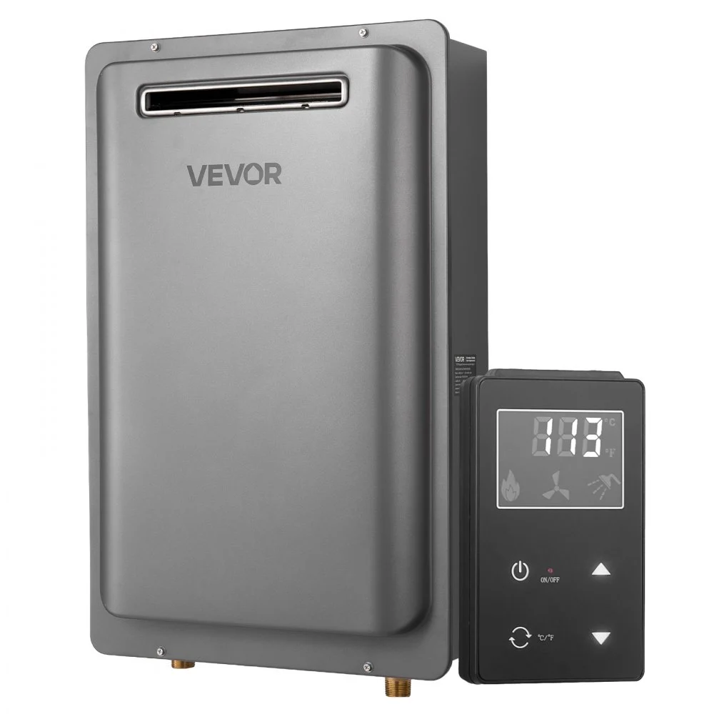 Summer Sale

        
               VEVOR Gas Tankless Water Heater, 8Gal Outdoor 191000 BTU Instant Hot Water Heater, Smart Temperature Control & 3/4 inch NPT Interface& Multiple Security Protections for Whole House, Silver Gray