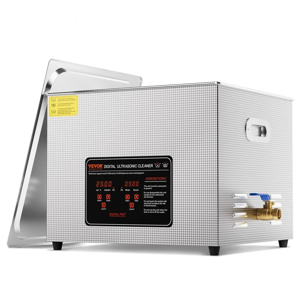 VEVOR Ultrasonic Cleaner, 15L Professional 360W Cleaning Machine with Timer & Heater, 40kHz Digital Ultrasonic Cleaner with Basket for Watch Glasses Jewelry Retainer Industrial Parts Tools