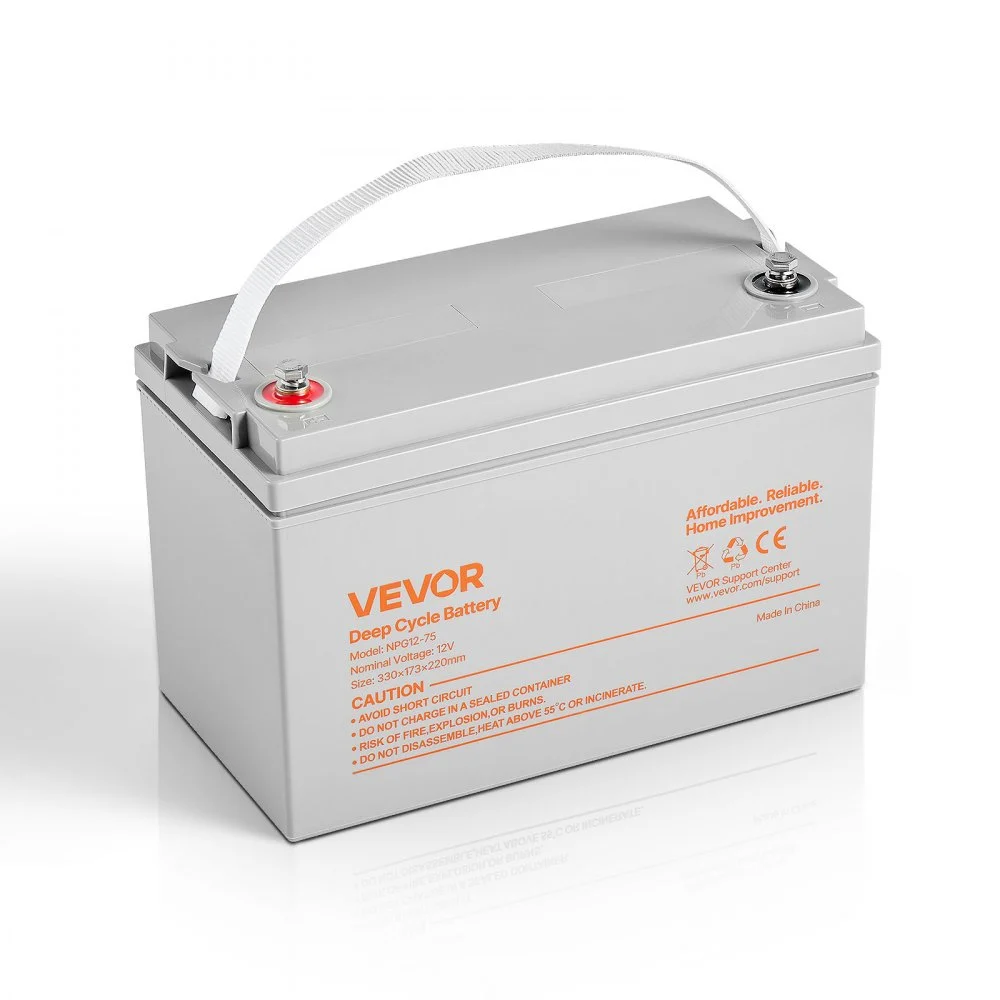 Summer Sale

        
               VEVOR 12V 75Ah Deep Cycle Battery, Sealed AGM Technology, Rechargeable Lead Acid AGM Battery, Backup Replacement for Scooters, Electric Mobility Wheelchair, Solar System Off-Grid Home Energy Storage
