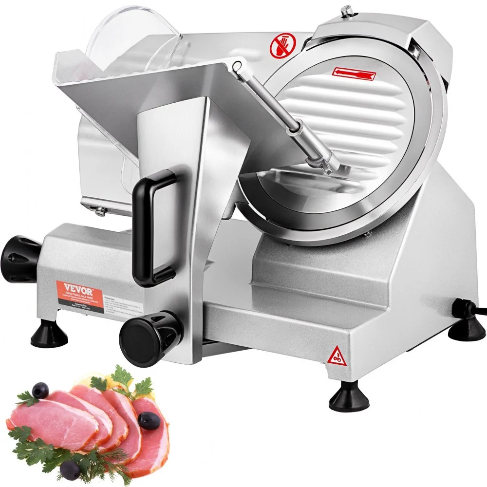 Summer Sale
VEVOR Commercial Meat Slicer, 200W Electric Deli Food Slicer, 350-400RPM Meat Slicer with 8" Carbon Steel Blade, 0 - 0.47 inch Adjustable Thickness Electric Meat Slicer for Home and Commercial Use