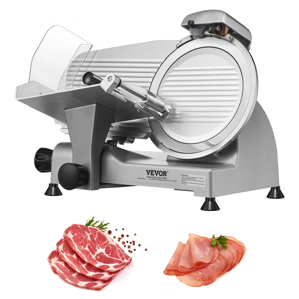Summer Sale
VEVOR Meat Slicer, 340W Electric Deli Food Slicer with 10" SUS420 Stainless Steel Blade and Built-in Sharpening Stone, 0-0.6 inch Adjustable Thickness for Commercial and Home Use, Cut Meat and Cheese