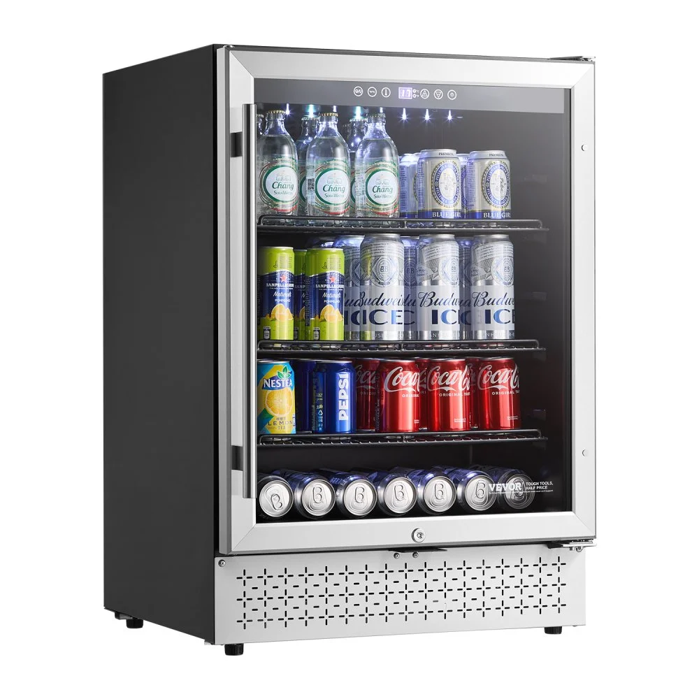 Summer Sale
VEVOR Beverage Refrigerator Cooler, 154 Can Beverage Fridge, Mini Fridge with Glass Door, Adjustable Shelves, Digital Temperature Control, Built-in & Freestanding Soda Beer Fridge for Home Office Bar