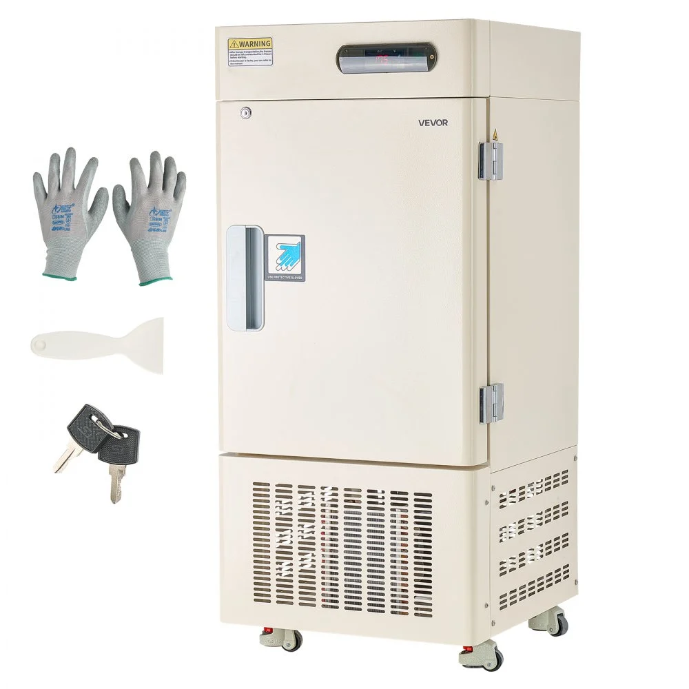Summer Sale
VEVOR Ultra Low Temperature Freezer, 28 L, −40℉ to −123℉ Adjustable Temp Range, with Rollers and Digital Display, 304 Stainless Steel Liner, Low Temperature Lab Freezer for Laboratory Samples Storage