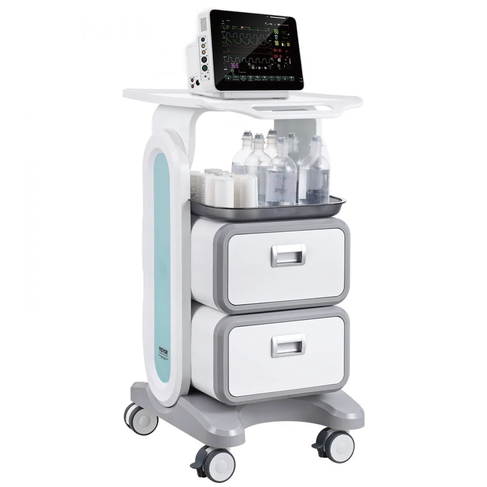 Summer Sale
VEVOR 3 Tiers Lab Carts, Lab Utility Cart with 2 Drawers & 1 Top Tray, Mobile Medical Cart with ABS Material, Lab Rolling Cart with 4 Silent Wheels for Lab, Clinic, Hospital, Salon, White