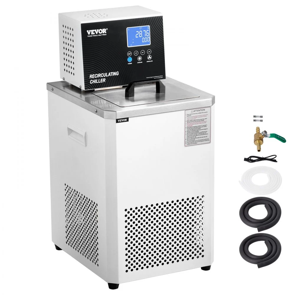 Summer Sale
VEVOR Laboratory Chiller Circulator, 6L Chiller Lab Low Temperature Cooling Liquid, 23°F-212°F Circulator Pump Chiller, LCD Display, 304 Stainless Steel Water Bath Recirculating Water Cooling Chiller