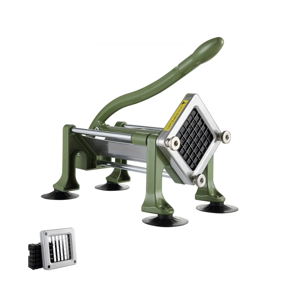 VEVOR French Fry Cutter, Potato Slicer with 1/2-Inch Stainless Steel Blade, Manual Potato Cutter Chopper with Suction Cups, Great for Potato, French Fries, Cucumber, Vegetables, Carrot