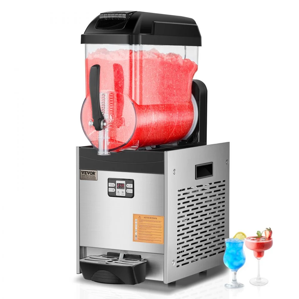 Summer Sale
VEVOR Commercial Slushy Machine, 12L Single Tank Frozen Drink Machine, 48 Cups Stainless Steel Margarita Smoothie Frozen Drink Maker, Slushie Maker for Home Party Restaurants Cafe Bars